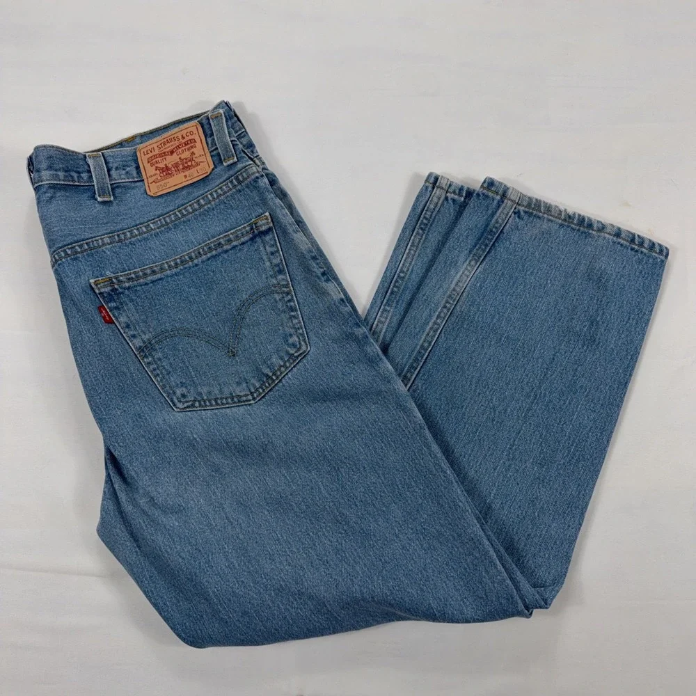Levi's 550 Relaxed Fit‎ Tapered Leg Jeans Light Wash Denim 40x30 Blue Mens